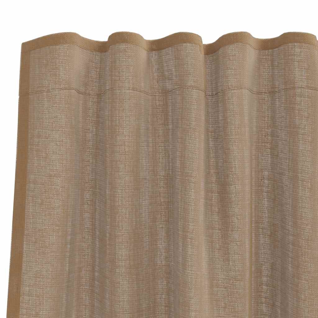 vidaXL Voile Curtains with Rod Pockets 2 pcs Light Brown