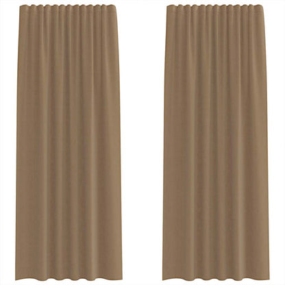 vidaXL Voile Curtains with Rod Pockets 2 pcs Light Brown