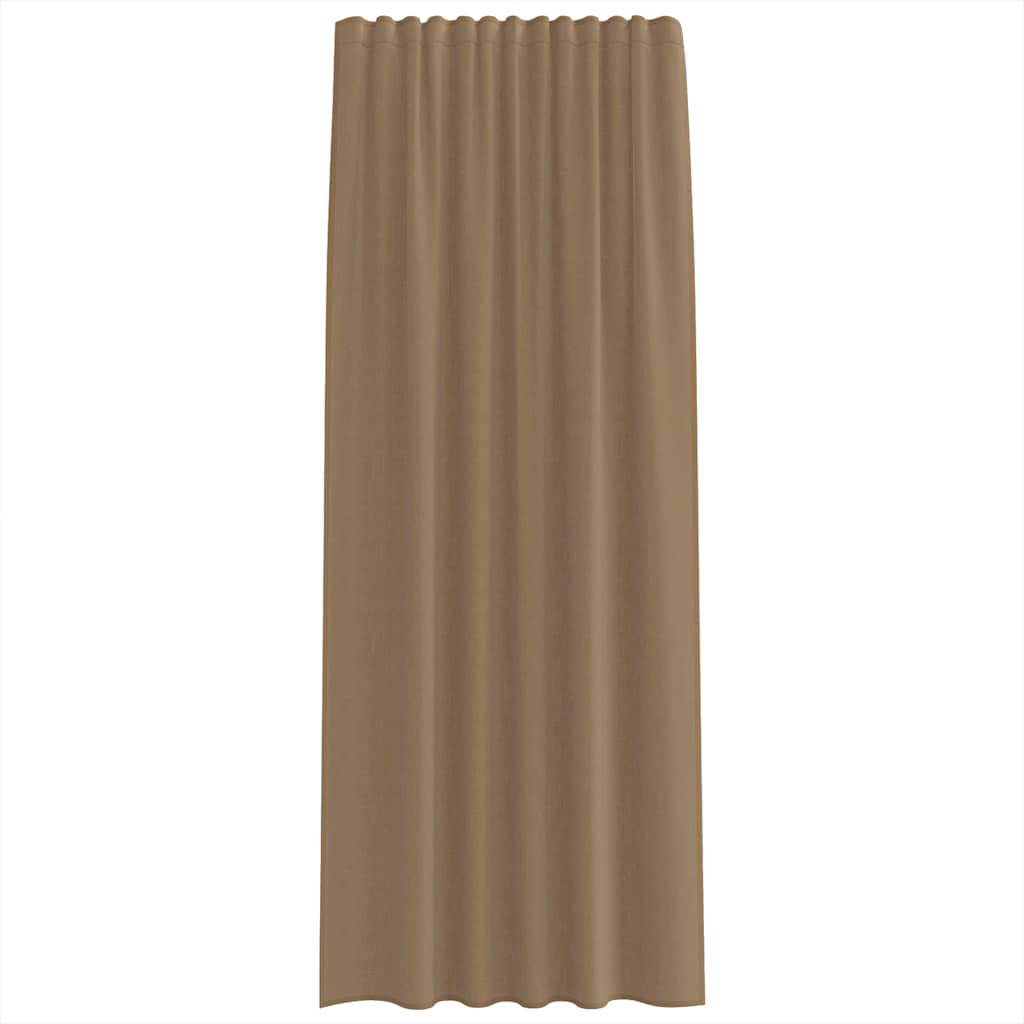 vidaXL Voile Curtains with Rod Pockets 2 pcs Light Brown