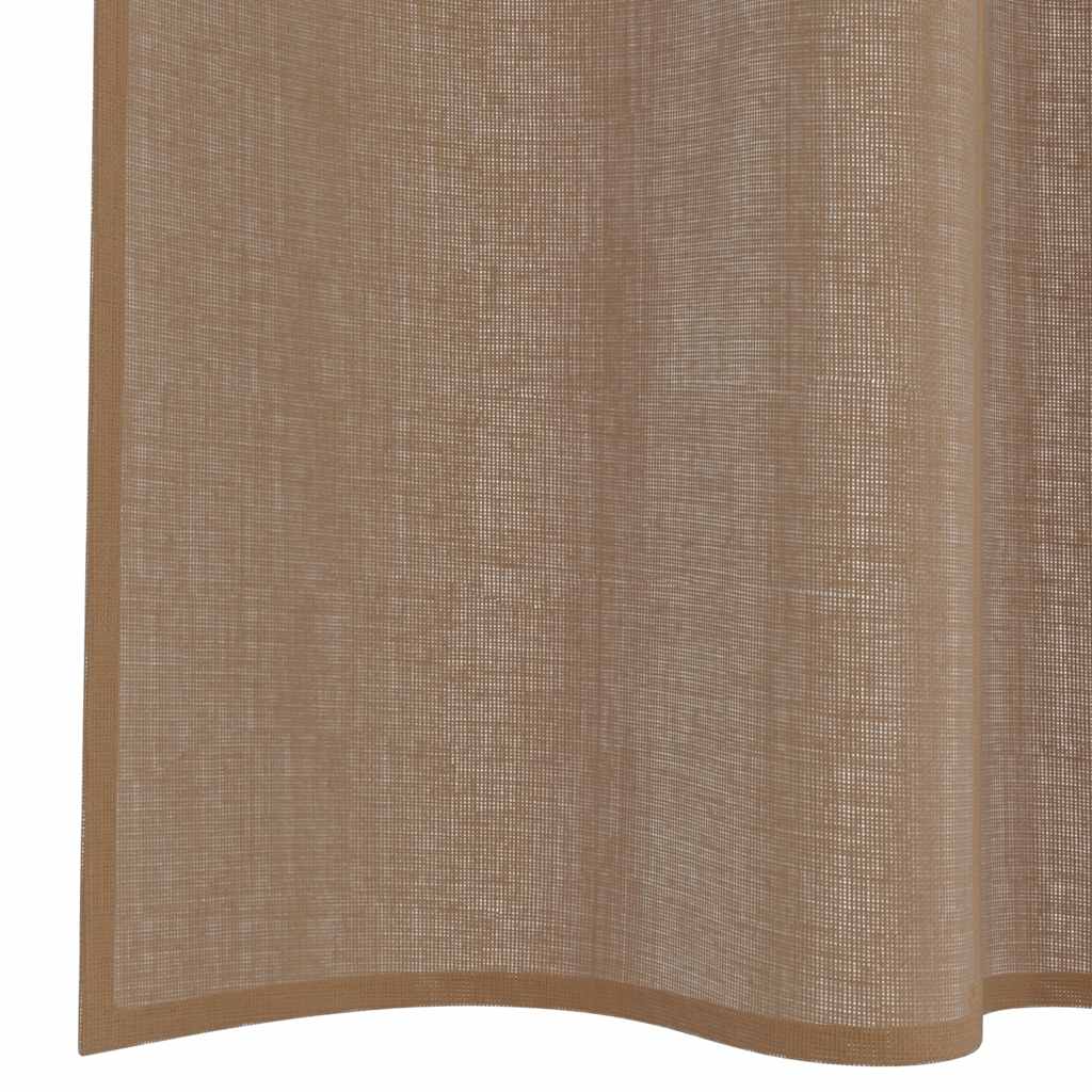 vidaXL Voile Curtains with Rod Pockets 2 pcs Light Brown