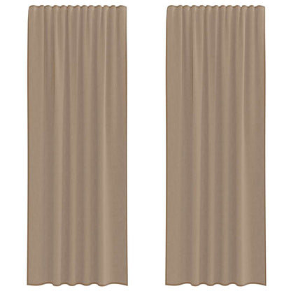 vidaXL Voile Curtains with Rod Pockets 2 pcs Light Brown