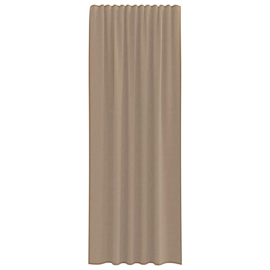 vidaXL Voile Curtains with Rod Pockets 2 pcs Light Brown