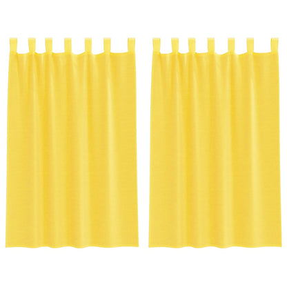 vidaXL Voile Curtains with Rod Pockets 2 pcs Yellow