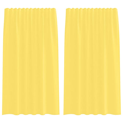 vidaXL Voile Curtains with Rod Pockets 2 pcs Yellow