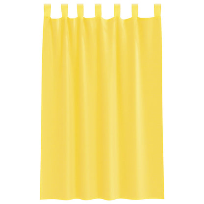 vidaXL Voile Curtains with Rod Pockets 2 pcs Yellow