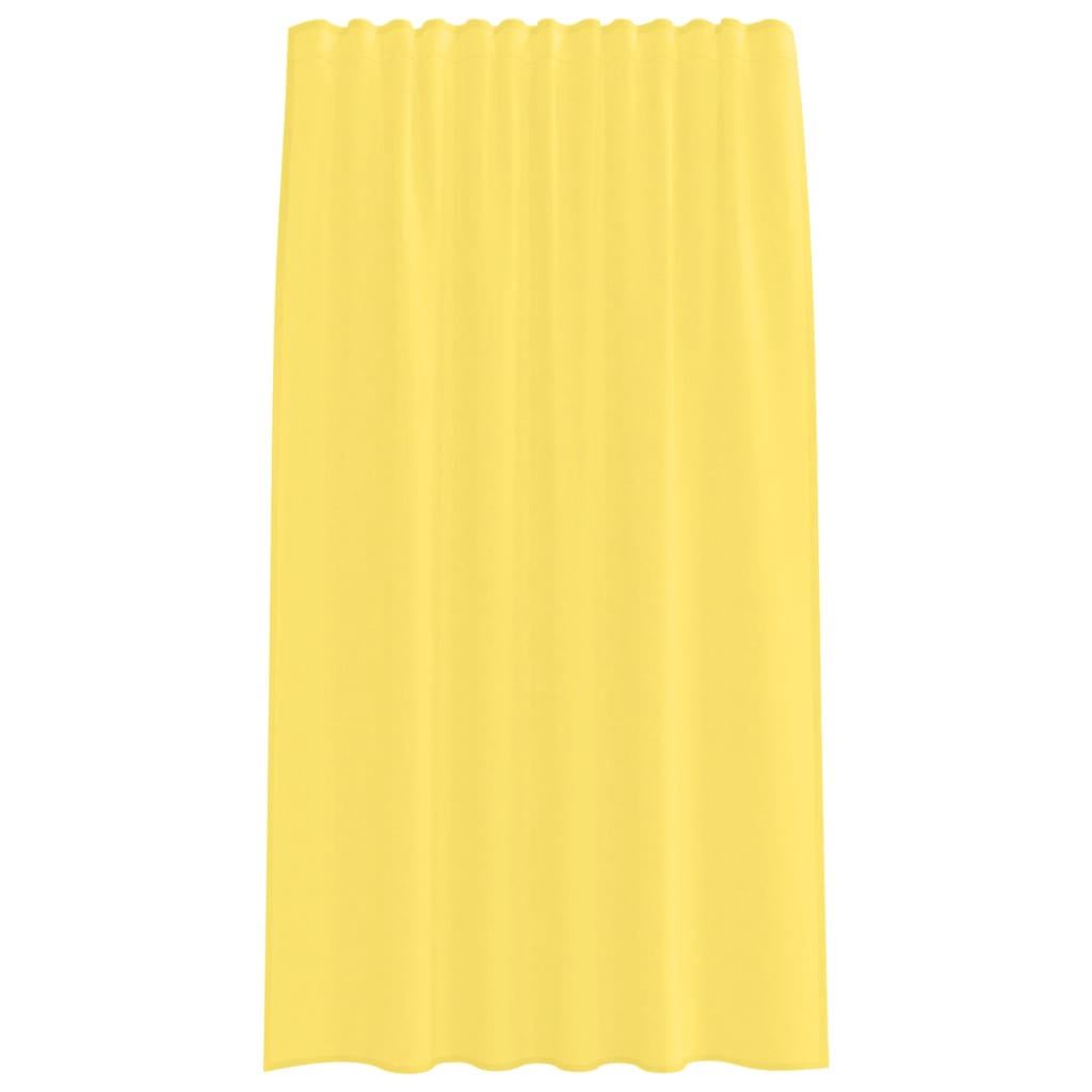 vidaXL Voile Curtains with Rod Pockets 2 pcs Yellow