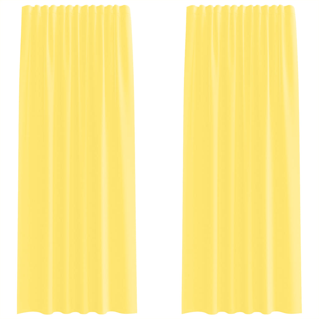 vidaXL Voile Curtains with Rod Pockets 2 pcs Yellow