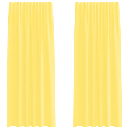 vidaXL Voile Curtains with Rod Pockets 2 pcs Yellow