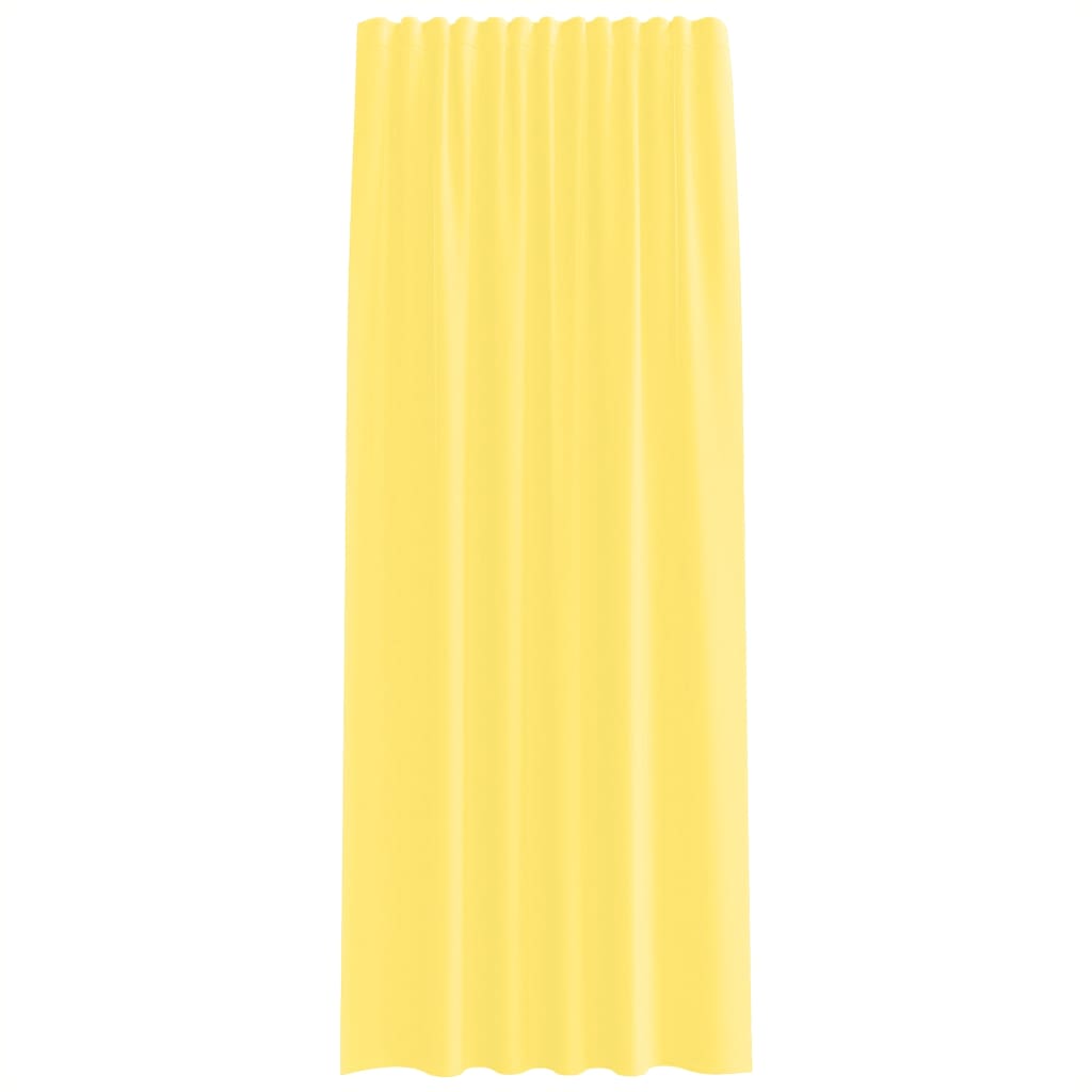 vidaXL Voile Curtains with Rod Pockets 2 pcs Yellow