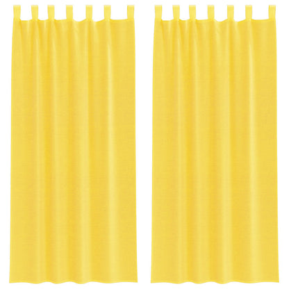 vidaXL Voile Curtains with Rod Pockets 2 pcs Yellow