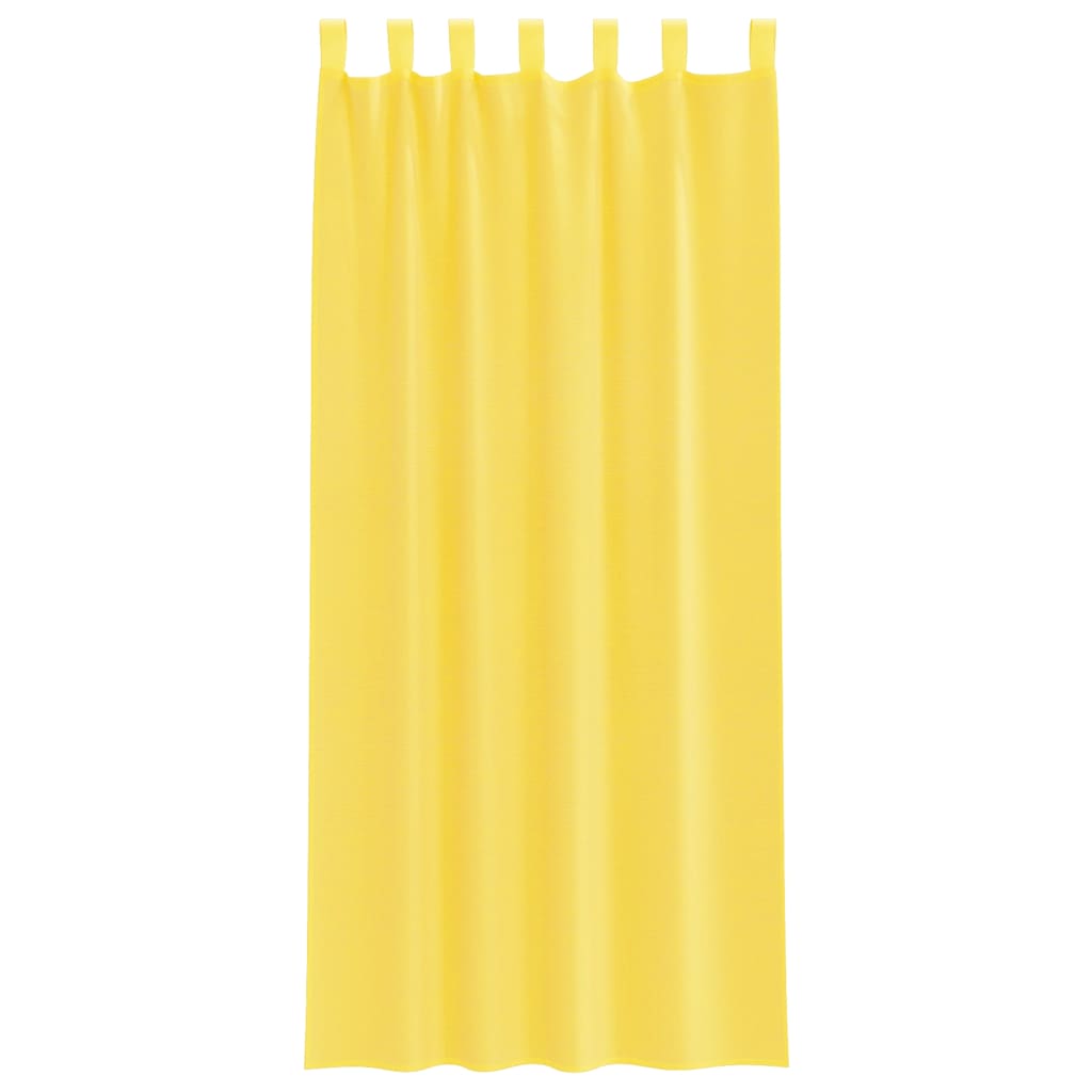 vidaXL Voile Curtains with Rod Pockets 2 pcs Yellow