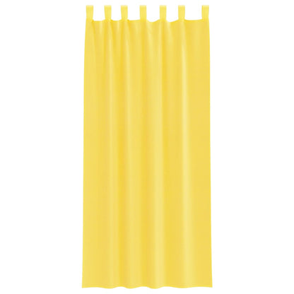 vidaXL Voile Curtains with Rod Pockets 2 pcs Yellow
