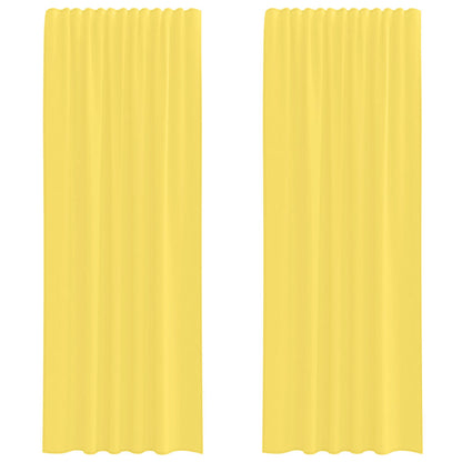 vidaXL Voile Curtains with Rod Pockets 2 pcs Yellow