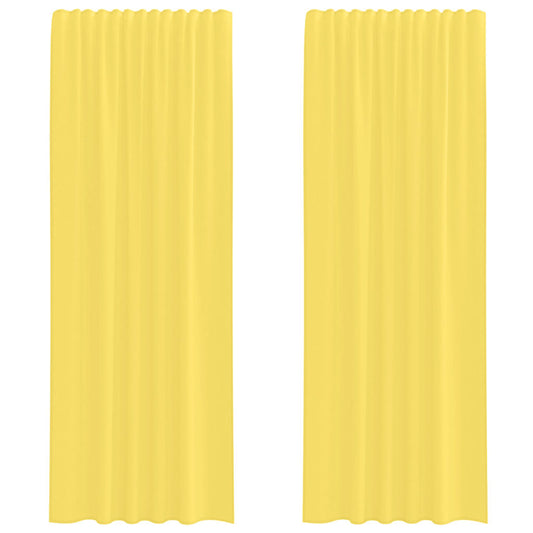 vidaXL Voile Curtains with Rod Pockets 2 pcs Yellow