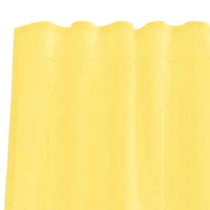 vidaXL Voile Curtains with Rod Pockets 2 pcs Yellow
