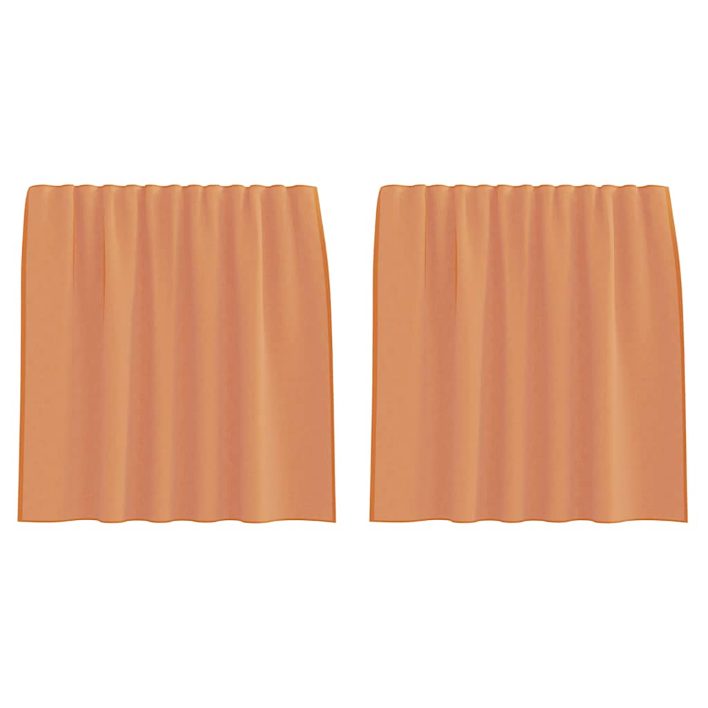 vidaXL Voile Curtains with Rod Pockets 2 pcs Terracotta