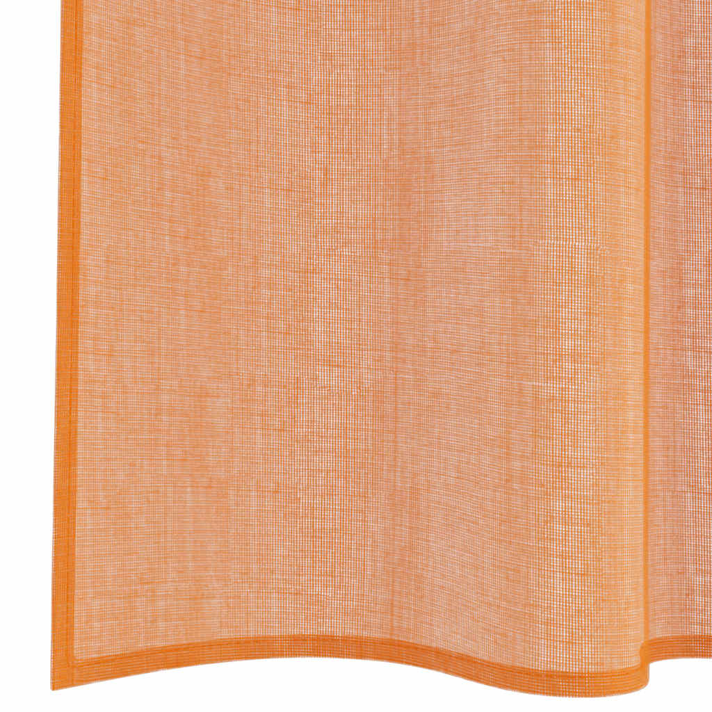 vidaXL Voile Curtains with Rod Pockets 2 pcs Terracotta