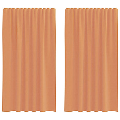 vidaXL Voile Curtains with Rod Pockets 2 pcs Terracotta
