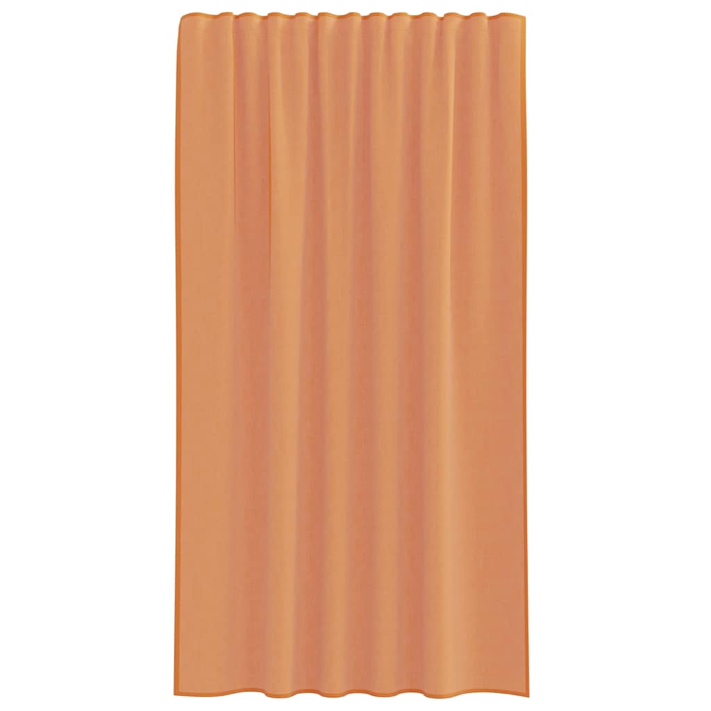vidaXL Voile Curtains with Rod Pockets 2 pcs Terracotta