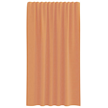 vidaXL Voile Curtains with Rod Pockets 2 pcs Terracotta