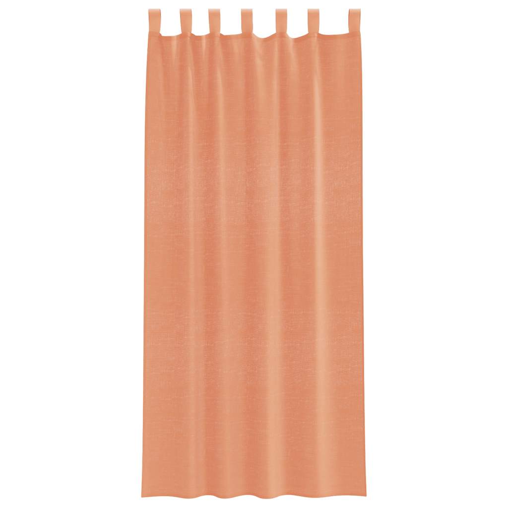 vidaXL Voile Curtains with Rod Pockets 2 pcs Terracotta