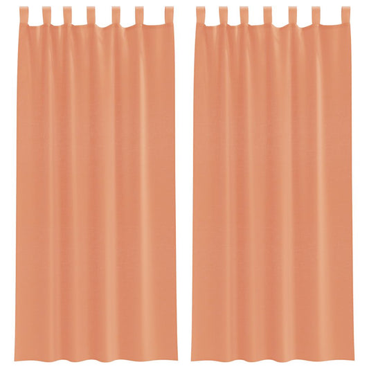 vidaXL Voile Curtains with Rod Pockets 2 pcs Terracotta
