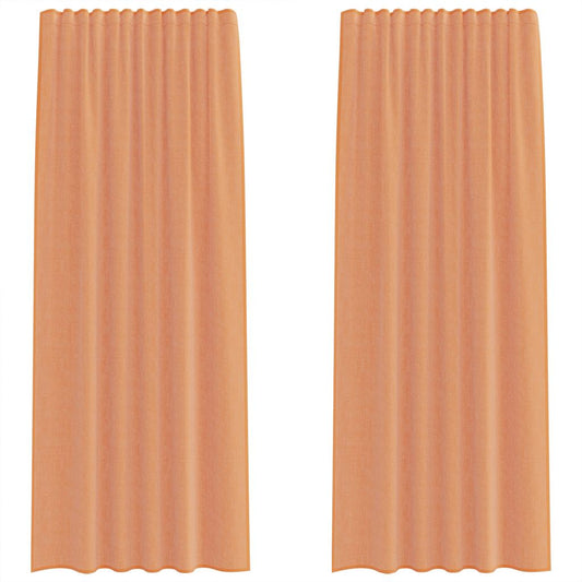 vidaXL Voile Curtains with Rod Pockets 2 pcs Terracotta