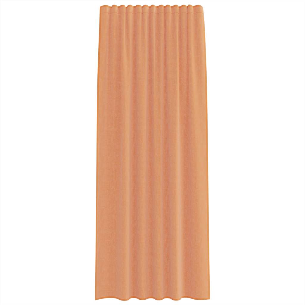 vidaXL Voile Curtains with Rod Pockets 2 pcs Terracotta
