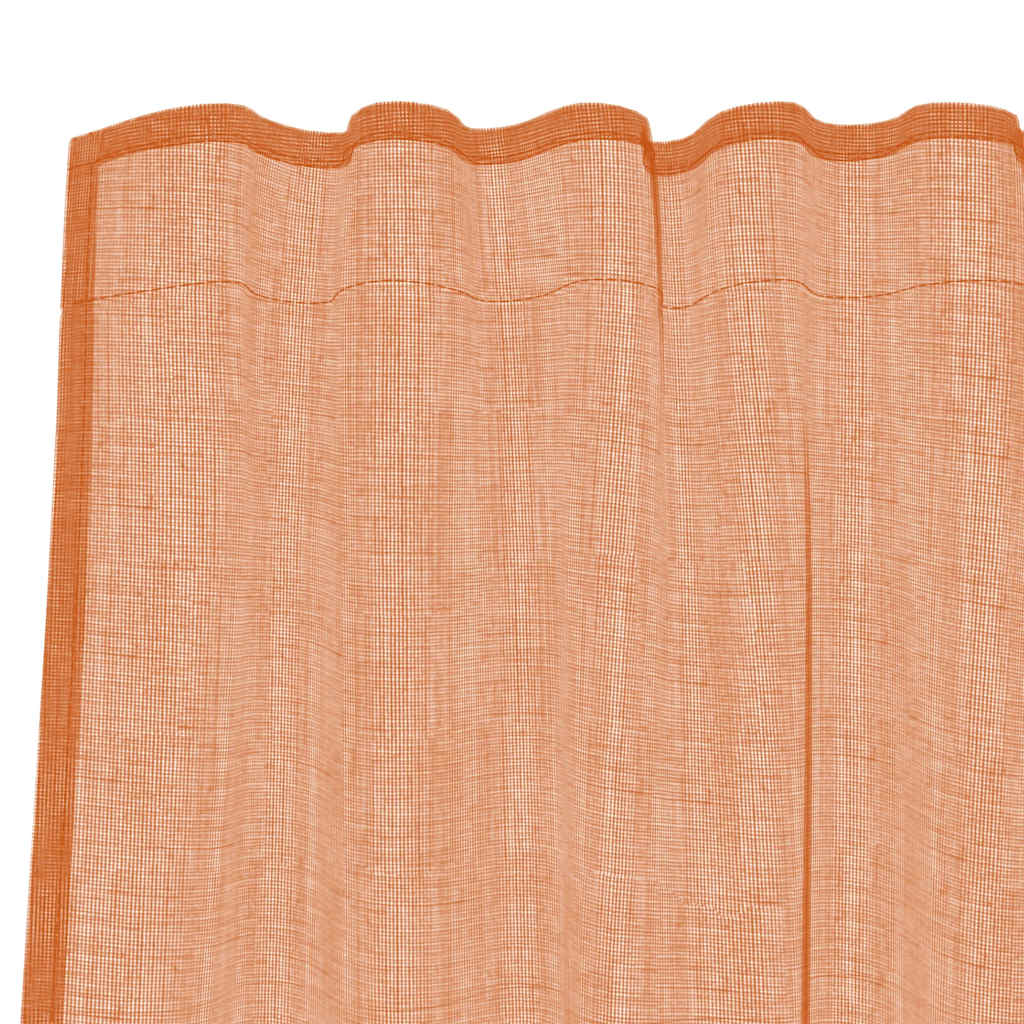 vidaXL Voile Curtains with Rod Pockets 2 pcs Terracotta