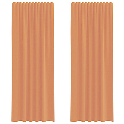 vidaXL Voile Curtains with Rod Pockets 2 pcs Terracotta