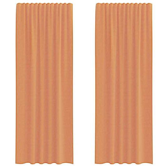 vidaXL Voile Curtains with Rod Pockets 2 pcs Terracotta