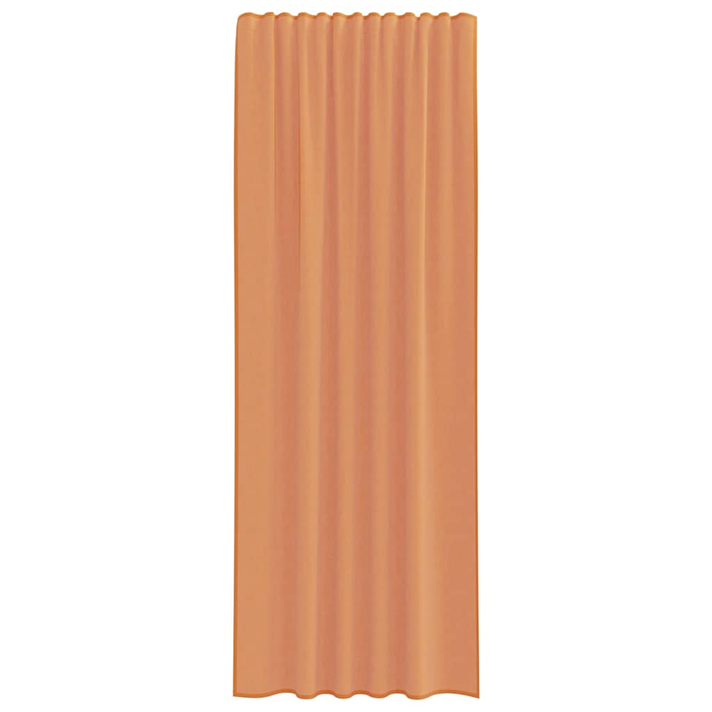 vidaXL Voile Curtains with Rod Pockets 2 pcs Terracotta
