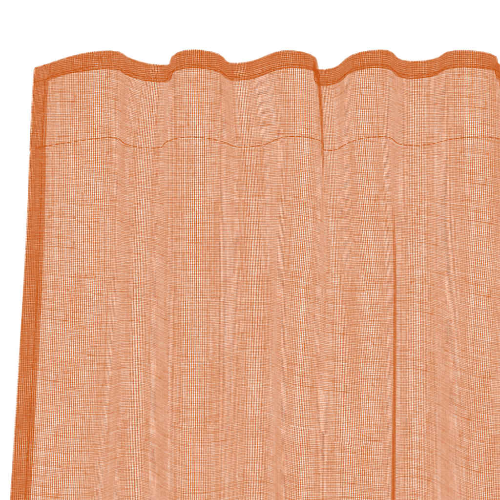 vidaXL Voile Curtains with Rod Pockets 2 pcs Terracotta