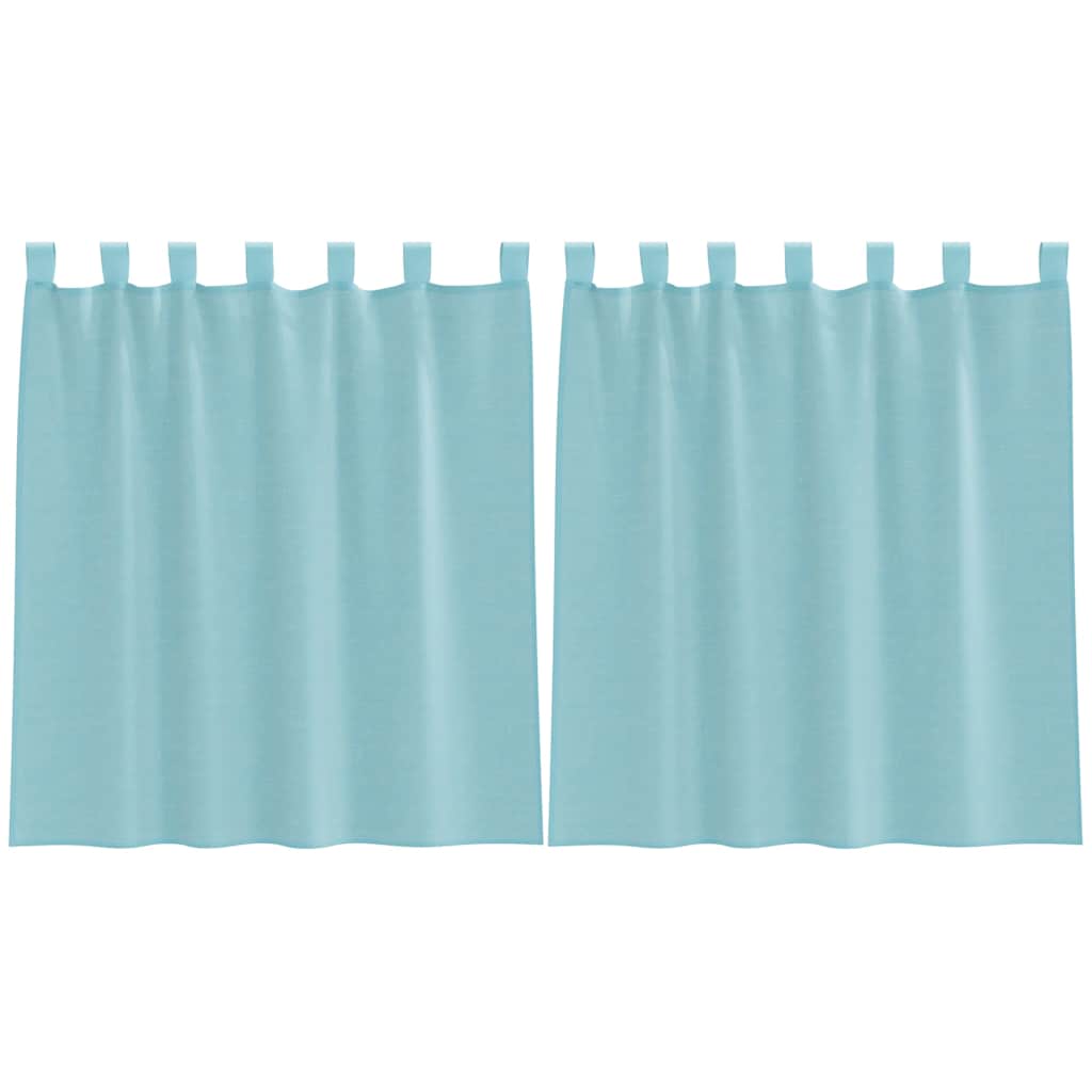 vidaXL Voile Curtains with Rod Pockets 2 pcs Turquoise