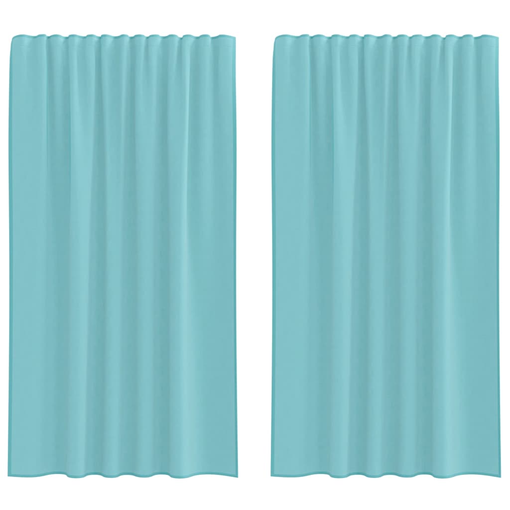vidaXL Voile Curtains with Rod Pockets 2 pcs Turquoise