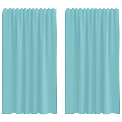 vidaXL Voile Curtains with Rod Pockets 2 pcs Turquoise