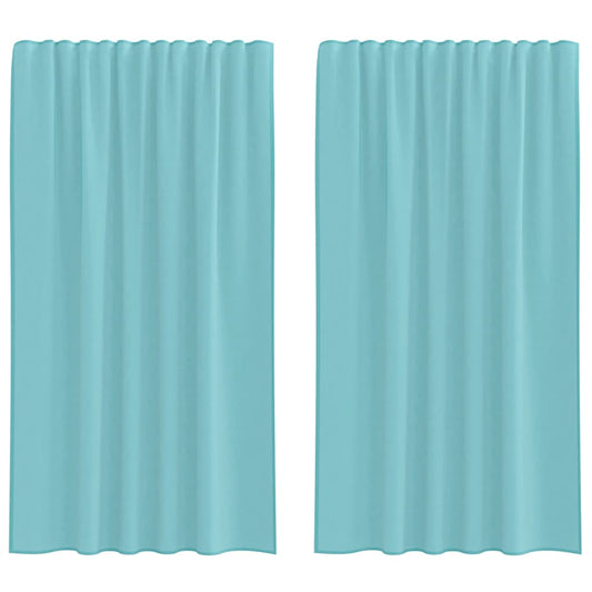 vidaXL Voile Curtains with Rod Pockets 2 pcs Turquoise