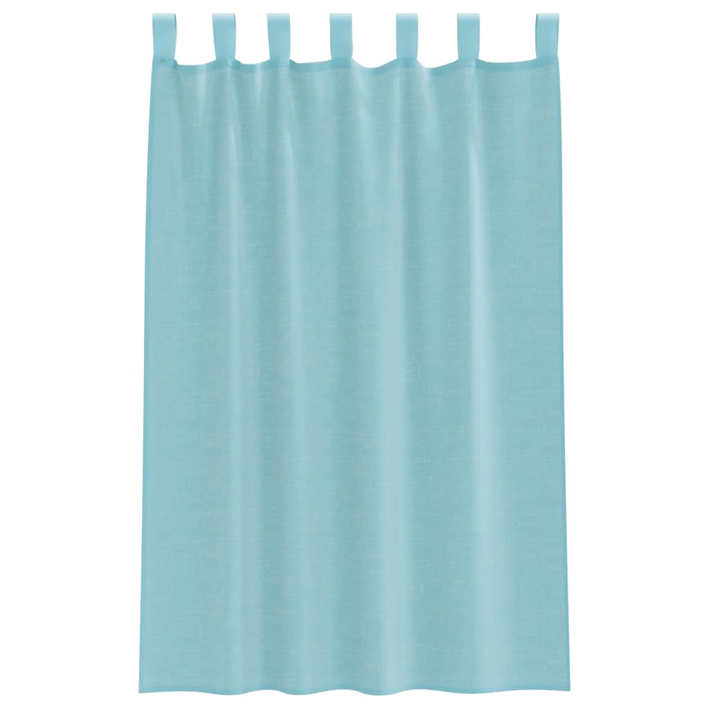 vidaXL Voile Curtains with Rod Pockets 2 pcs Turquoise
