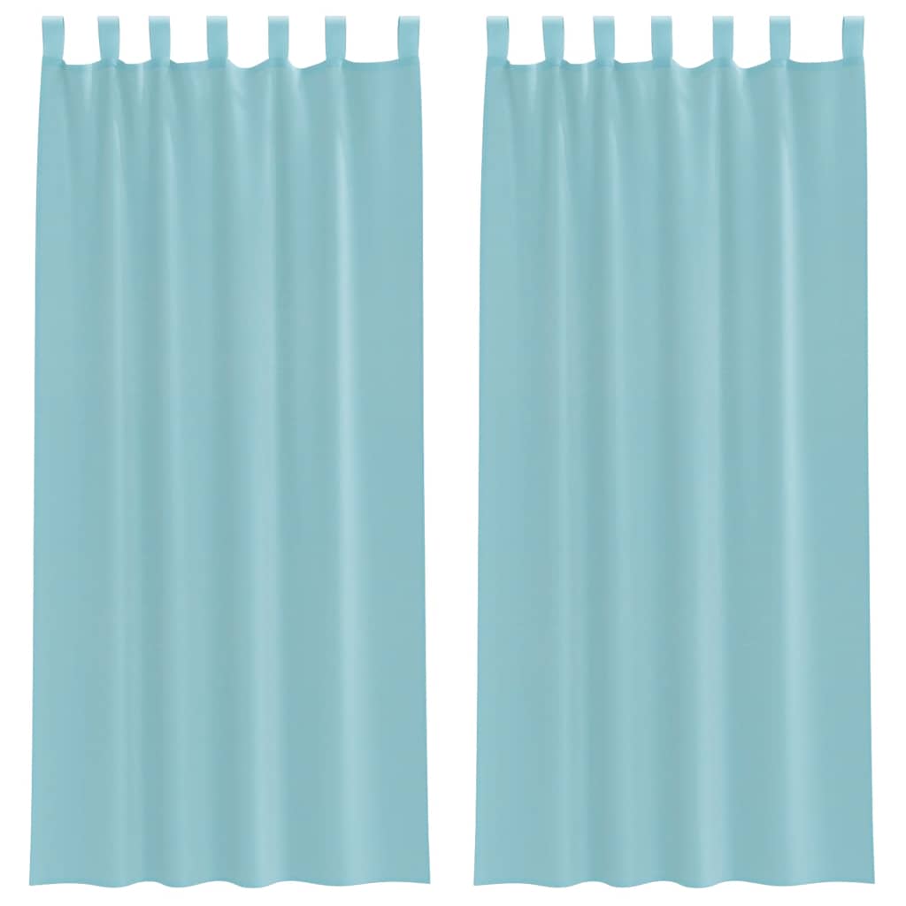 vidaXL Voile Curtains with Rod Pockets 2 pcs Turquoise