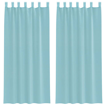 vidaXL Voile Curtains with Rod Pockets 2 pcs Turquoise