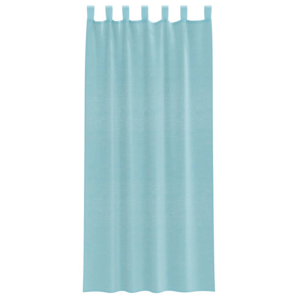 vidaXL Voile Curtains with Rod Pockets 2 pcs Turquoise