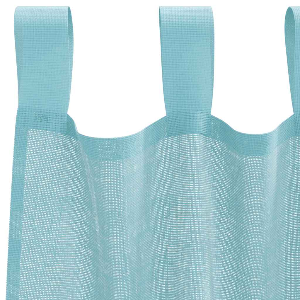 vidaXL Voile Curtains with Rod Pockets 2 pcs Turquoise
