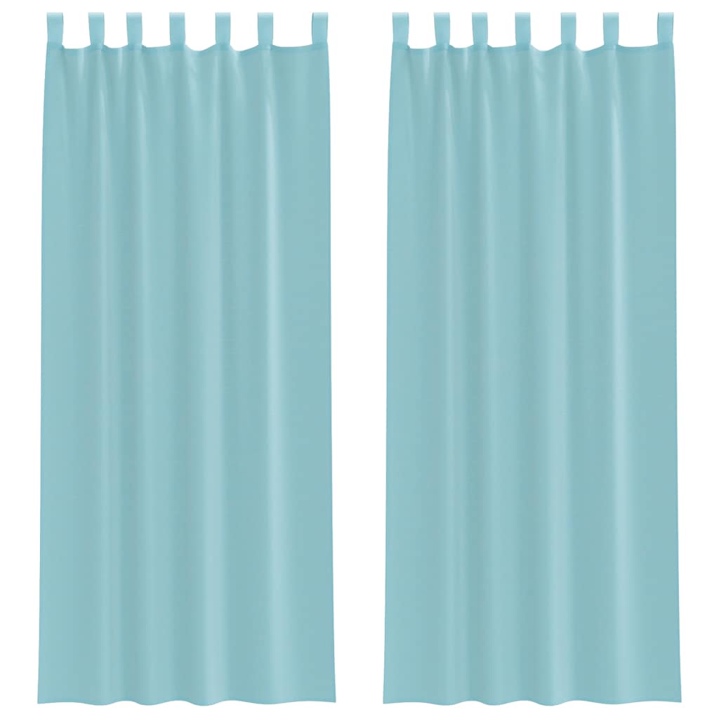 vidaXL Voile Curtains with Rod Pockets 2 pcs Turquoise