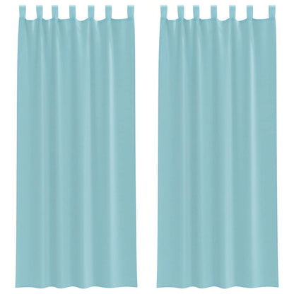 vidaXL Voile Curtains with Rod Pockets 2 pcs Turquoise