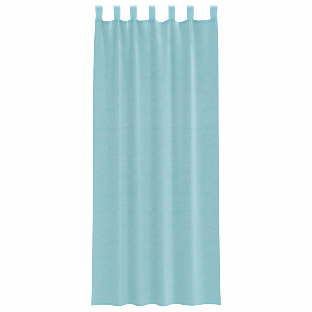 vidaXL Voile Curtains with Rod Pockets 2 pcs Turquoise