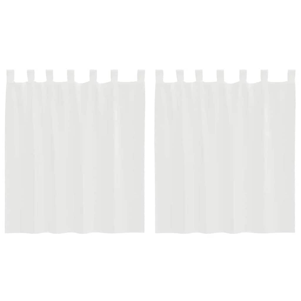 vidaXL Voile Curtains with Rod Pockets 2 pcs White