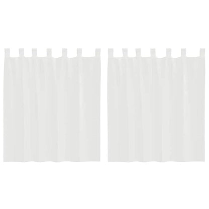 vidaXL Voile Curtains with Rod Pockets 2 pcs White