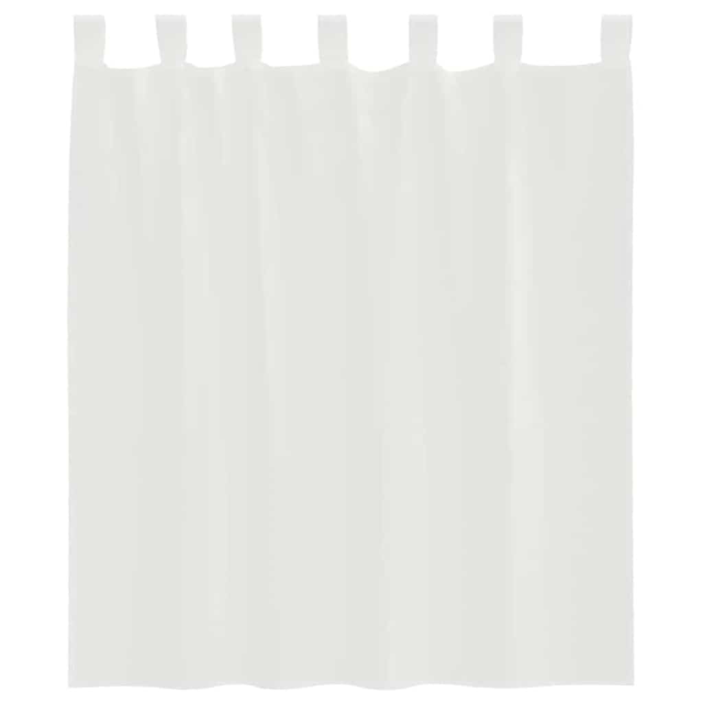 vidaXL Voile Curtains with Rod Pockets 2 pcs White