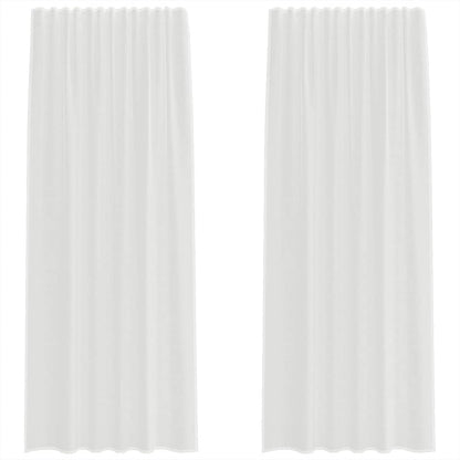 vidaXL Voile Curtains with Rod Pockets 2 pcs White