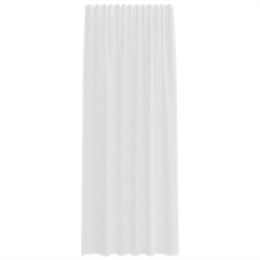 vidaXL Voile Curtains with Rod Pockets 2 pcs White
